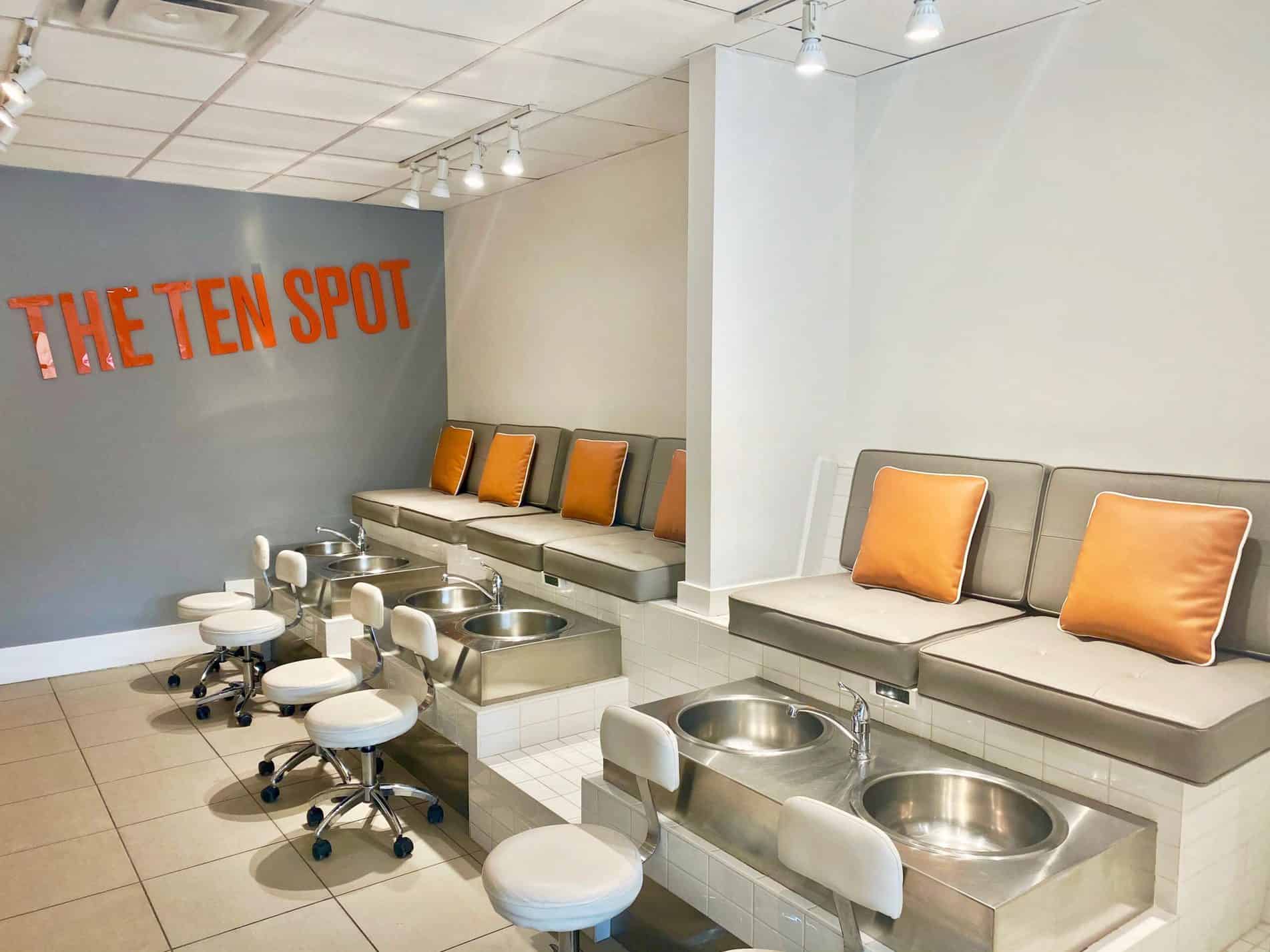 pedicure station at THE TEN SPOT® oakville